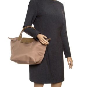 LONGCHAMP PARIS Small Beige Nylon Le Pliage Tote